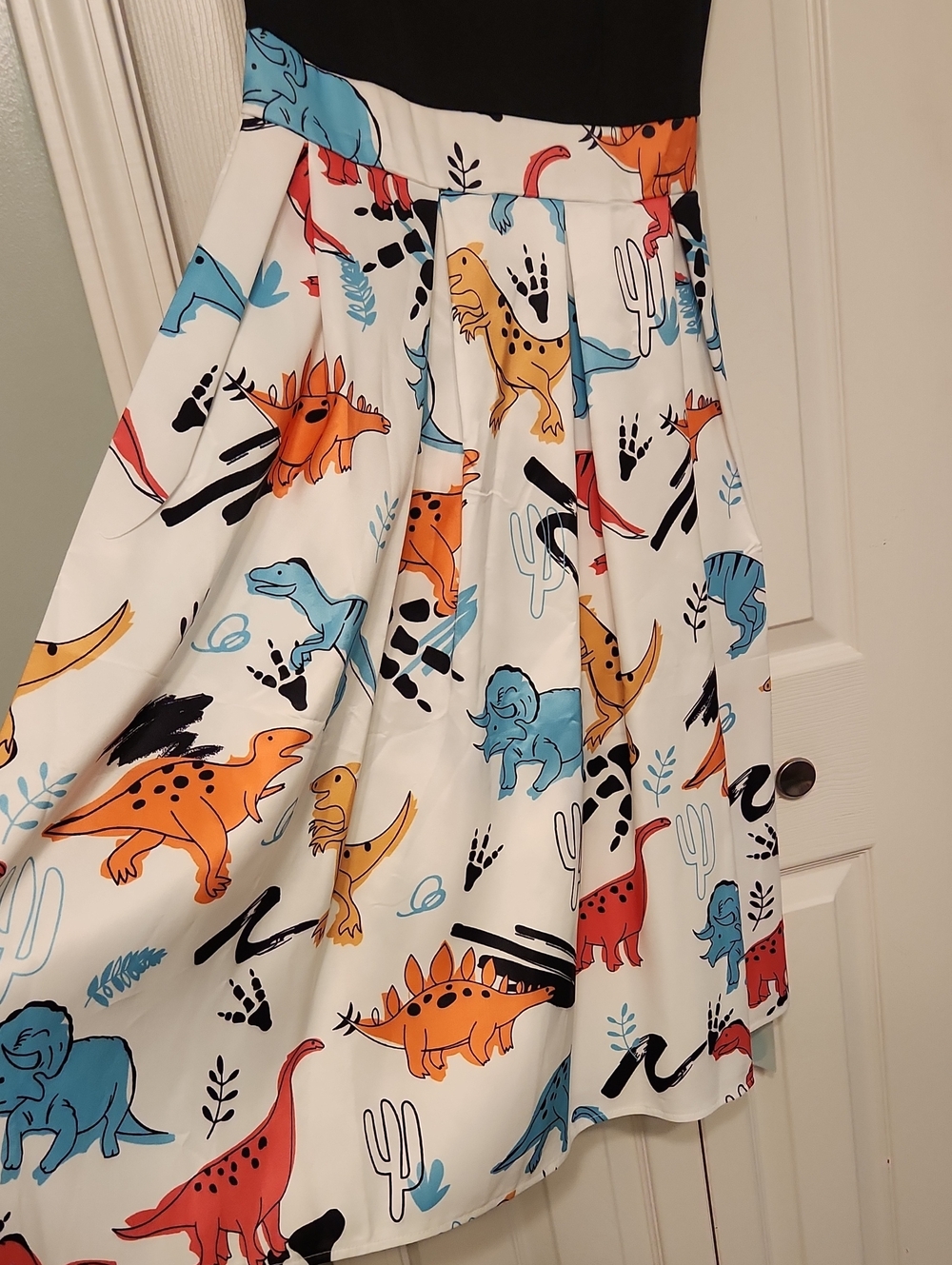 Black Bodice Womens Novelty Dress Dinosaur Print Skirt - Dress Lily- Dressfo - Picture 3 of 10